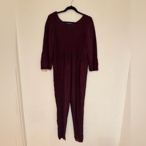 Beach breaking  Burgundy jumpsuit